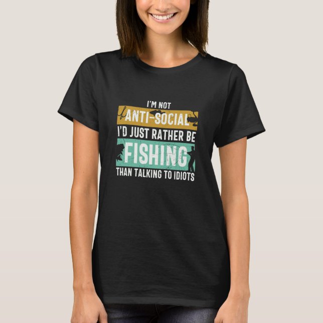 Father's Day I'd Rather Be Fishing Fisherman T Shirt (Framsida)