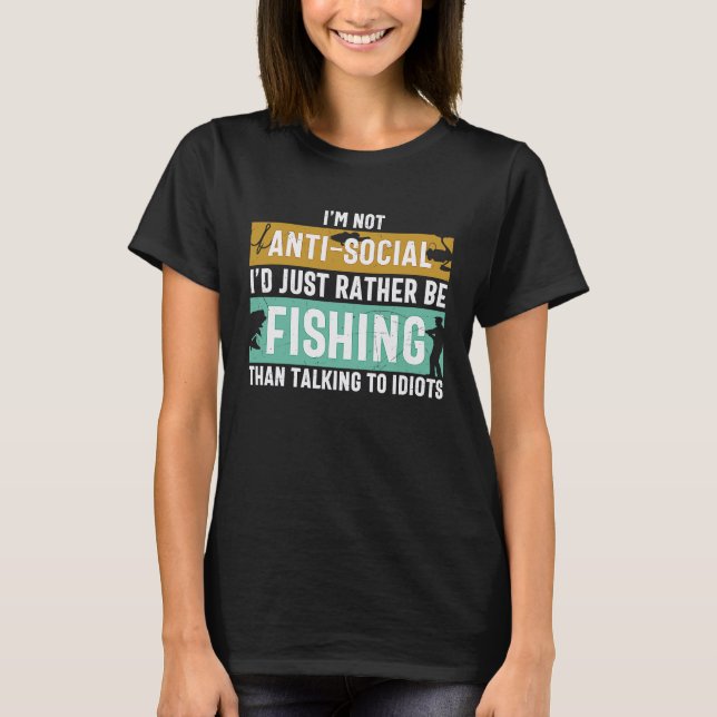 Father's Day I'd Rather Be Fishing Fisherman T Shirt (Framsida)