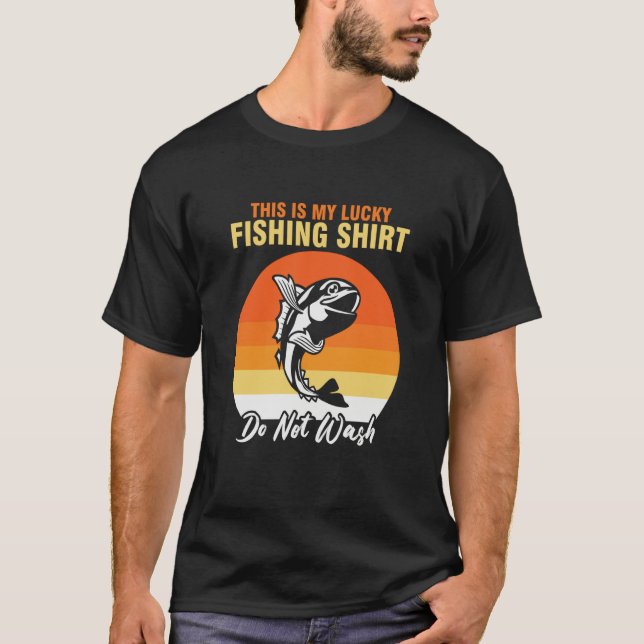 Father's Day Lucky Fishing Fisherman Rod  1 T Shirt (Framsida)