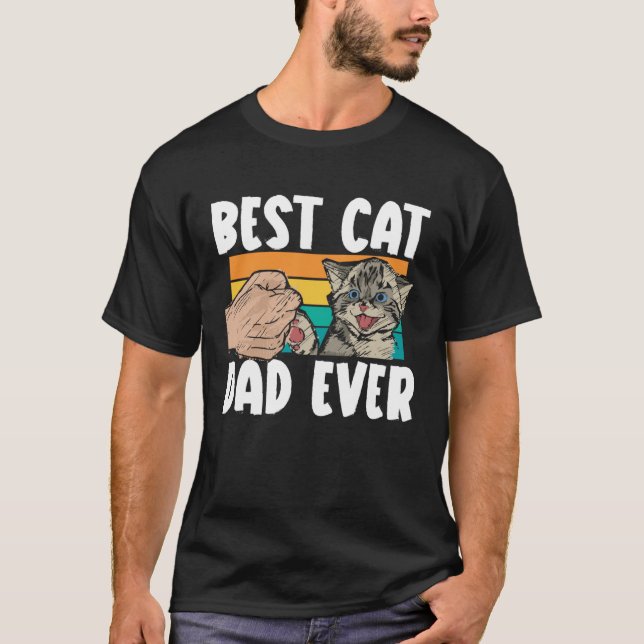 Fathers Day Papa Best Cat Dad Ever Fatherhood Dadd T Shirt (Framsida)