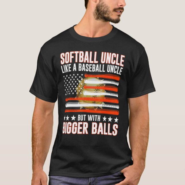 Father's Day  Softball Uncle Like A Baseball Uncle T Shirt (Framsida)