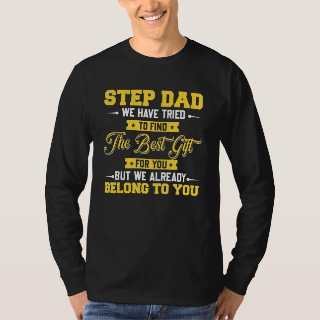 Fathers Day Stepdad from Stepdaughter Stepson T Shirt (Framsida)
