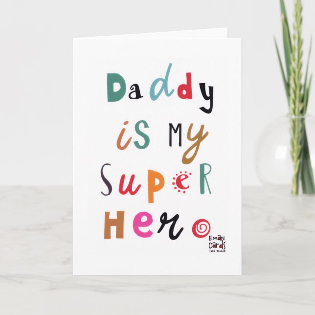 Father's Day - Super Hero Kort (Framsida)