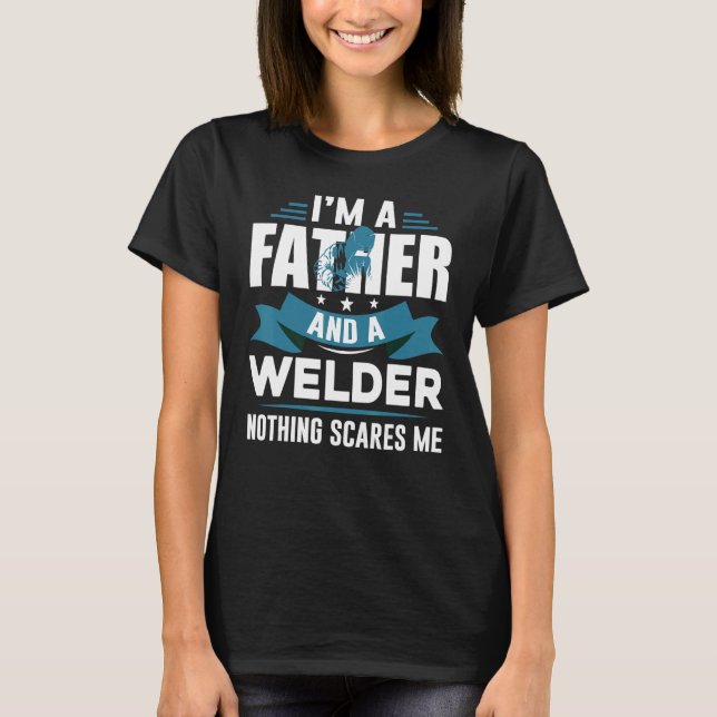 Father's Day  USA Patriotic Welder Father T Shirt (Framsida)