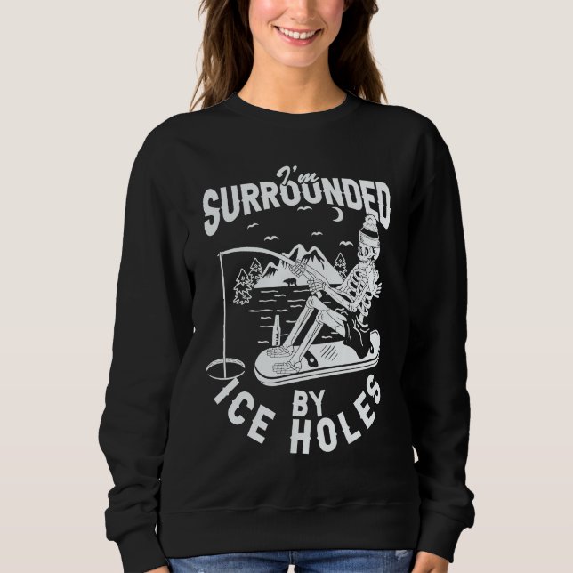 Father's Day Winter Fishing Fisherman Ice Hole T Shirt (Framsida)