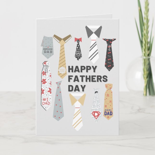 Father's Day with Scattered Ties Kort (Framsida)