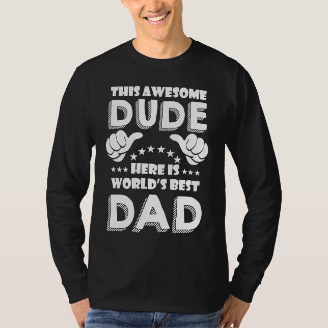 Father's Day  Worlds Best Cool Papa  2 T Shirt (Framsida)