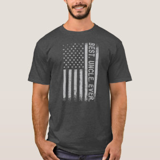 Father's Say Best Uncle Ever With US American T Shirt