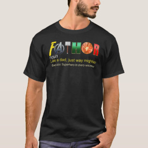 Fathor som Pappa, bara Hero i varje universell Far T Shirt