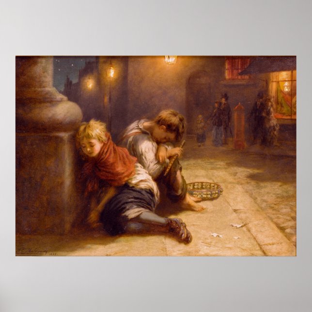 Fatigued Minstrels (1883) ~Augustus Edwin Mulready Poster (Framsidan)