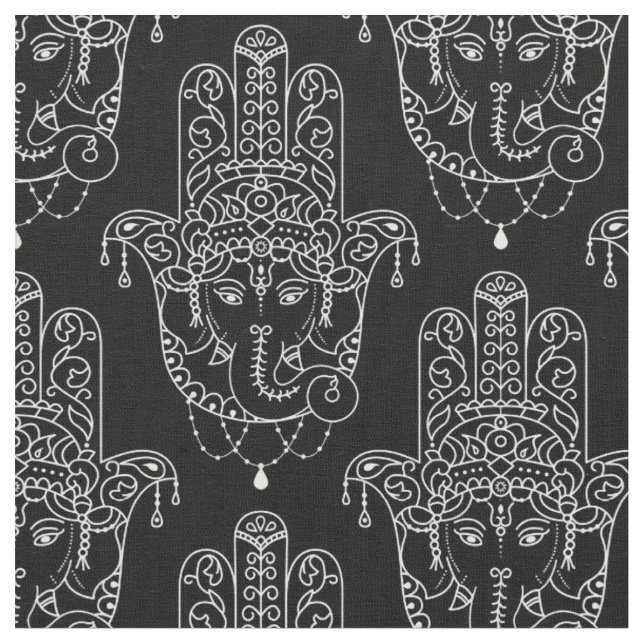 Fatima hand, hinduiskt motiv tyg (Närbild)