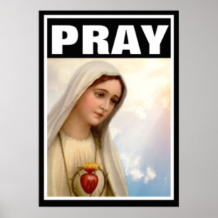 FATIMA PRAY VIRGIN MARK ROSARKATOLIK POSTER