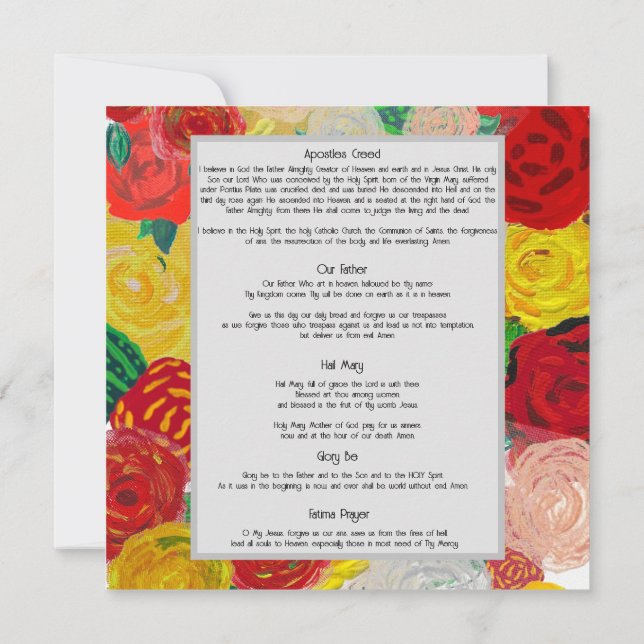 Fatima Prayer Card Inbjudningar (Baksida)