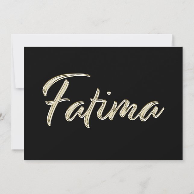 Fatima white gold Handwriting Karte Kort (Framsida)