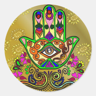 Fatimas gyllene Hand, Sticker Runt Klistermärke