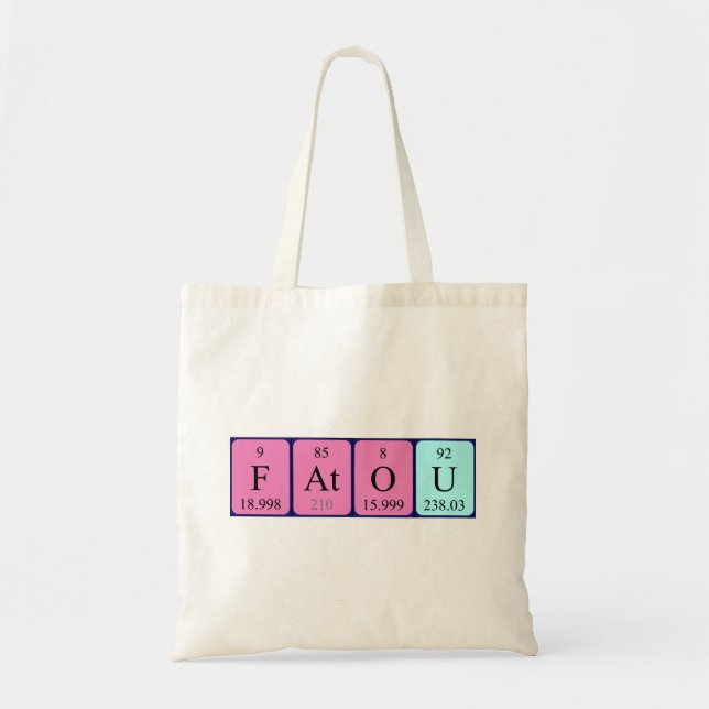 Fatou Periodisk bord namn tote bag Tygkasse (Framsidan)