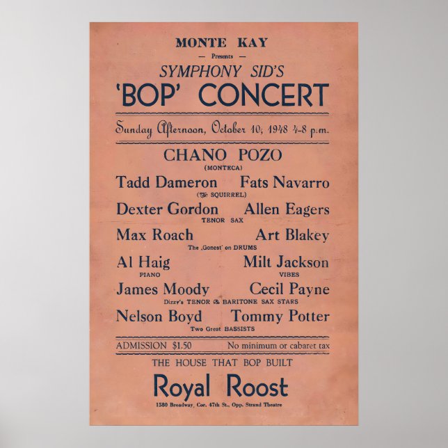 Fats Navarro - Tadd Dameron - Dexter Gordon Poster (Framsidan)