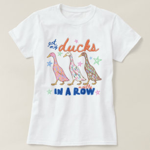 Fått mina ankor mest på rad Rolig färgglad anka T Shirt