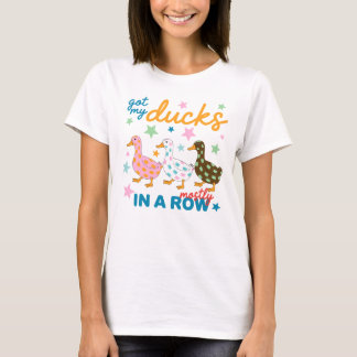 Fått Mina Ankungar Mest På Rad Rolig Ankdesign T Shirt