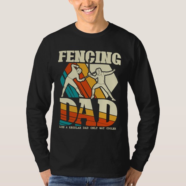 FAtt Pappa Funny Sword Saber Epee Fencer Pappor T Shirt (Framsida)
