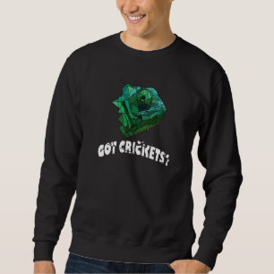 Fått syrsor kameleont ödla gekko reptil husdjur lång ärmad tröja