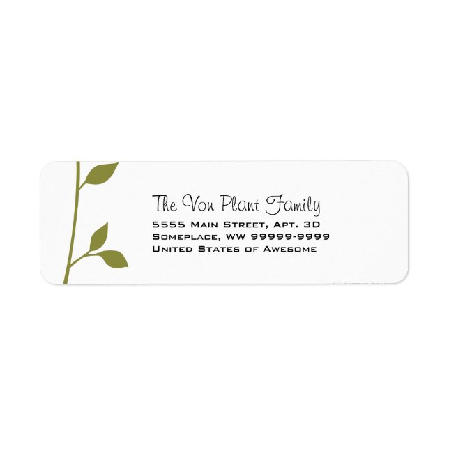 Fatta och blad returadress etikett (Framsidan)