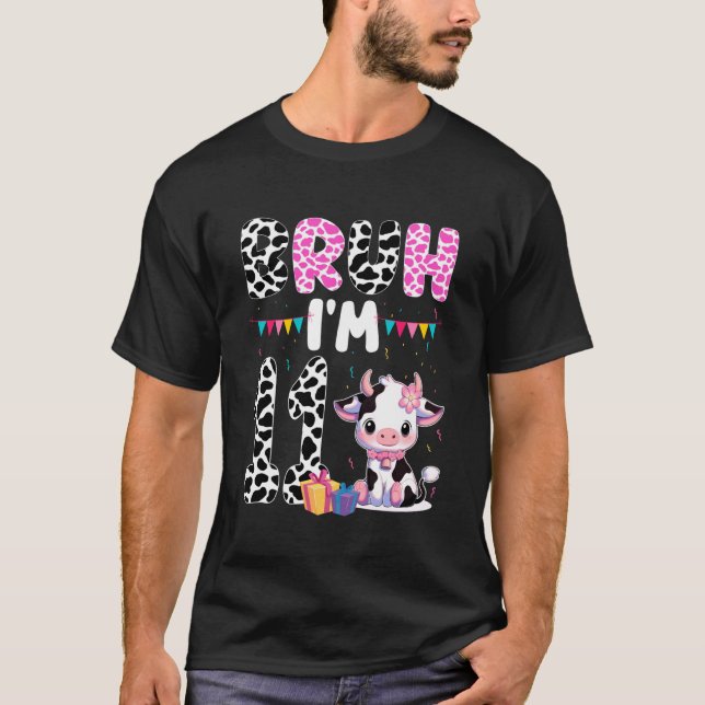 Fattar du, jag fyller 11 Födelsedags Ko Tematisk F T Shirt (Framsida)