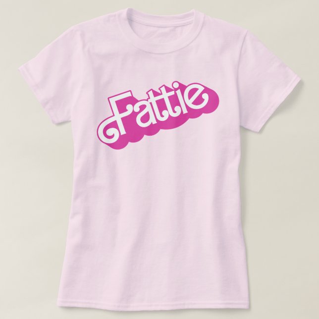 Fattie Plus Storlek BBW Tjock Girl Retro 90's Stil T Shirt (Design framsida)