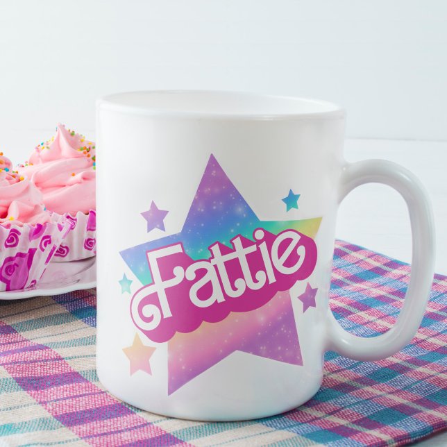 Fattie Plus Storlek Rainbow Retro 90's Nostalgia S Kaffemugg (Skapare uppladdad)