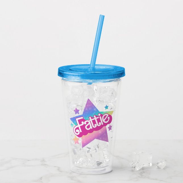 Fattie Plus Storlek Rainbow Retro 90's Nostalgia S Take Away Mugg (Baksida Ice)