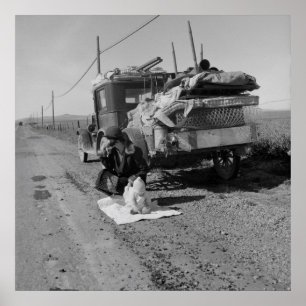 Fattig, Baby-sick och Car Trouble Dorothea Lange Poster