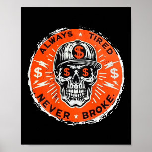 Fattig Skull med alltid måttet aldrig (bakåt) Poster