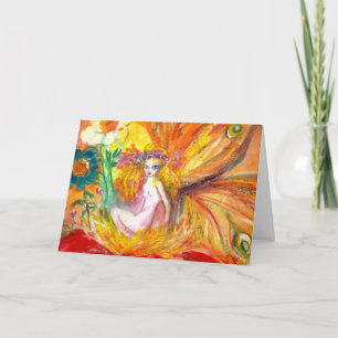 FATTIGEN I FLOWERS Red Gult Fantasy Helgkort