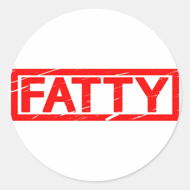 Fatty Frimärke Runt Klistermärke (Framsida)