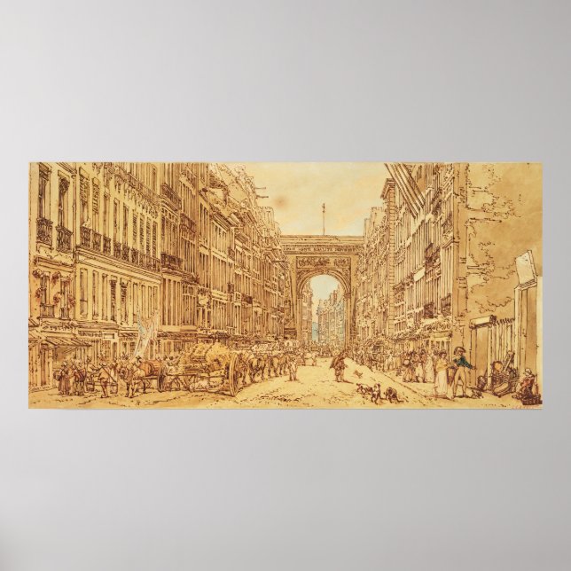 Faubourg och Porte Saint-Denis, 1801 Poster (Framsidan)
