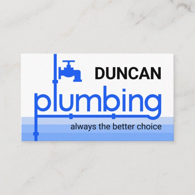 Faucet Pipeline Leaking Blue Water Visitkort (Framsida)