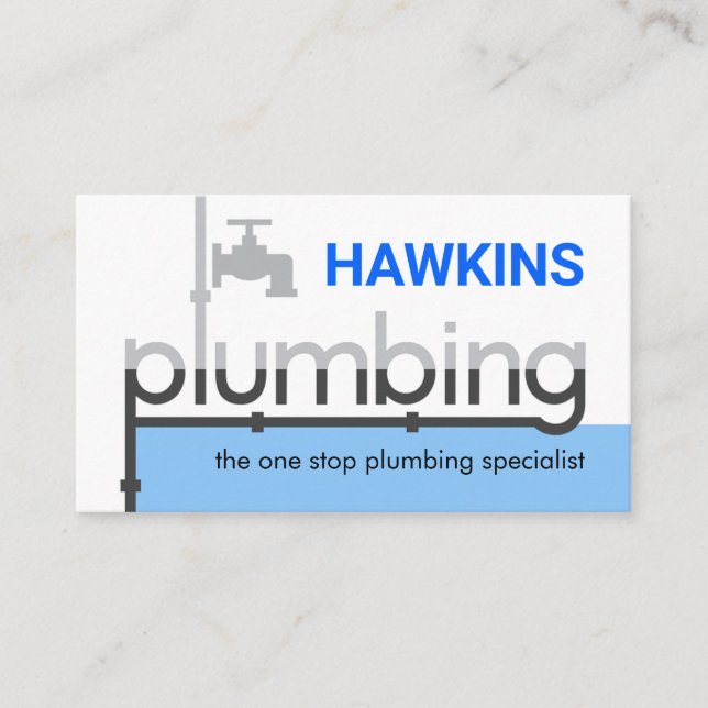 Faucet Pipeline Leaking Blue Waters Visitkort (Framsida)