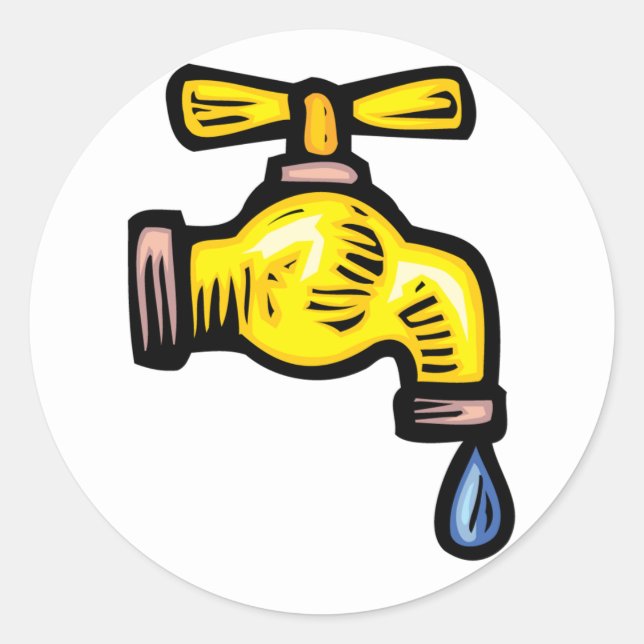 Faucet Stickers Runt Klistermärke (Framsida)
