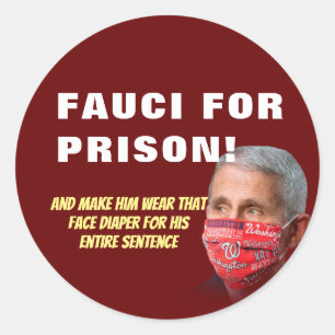 Fauci for Fison - Anti Anthony Fauci Classic Roun Runt Klistermärke