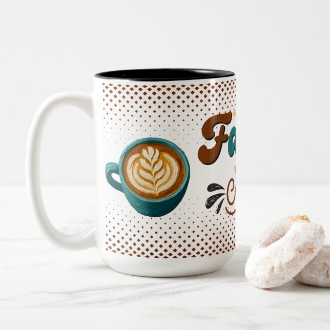 Fauget kaffemugg | Söt kaffegåva till kaffefanatik (Med munk)