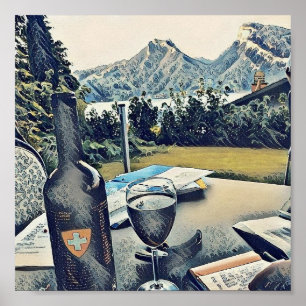 Faulensee Schweiz Bern Canton Alperna Mountain Poster