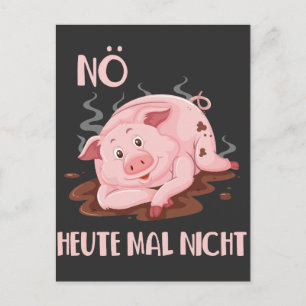 Faules Schwein Keine Lust Schweinchen Bauernhof Vykort