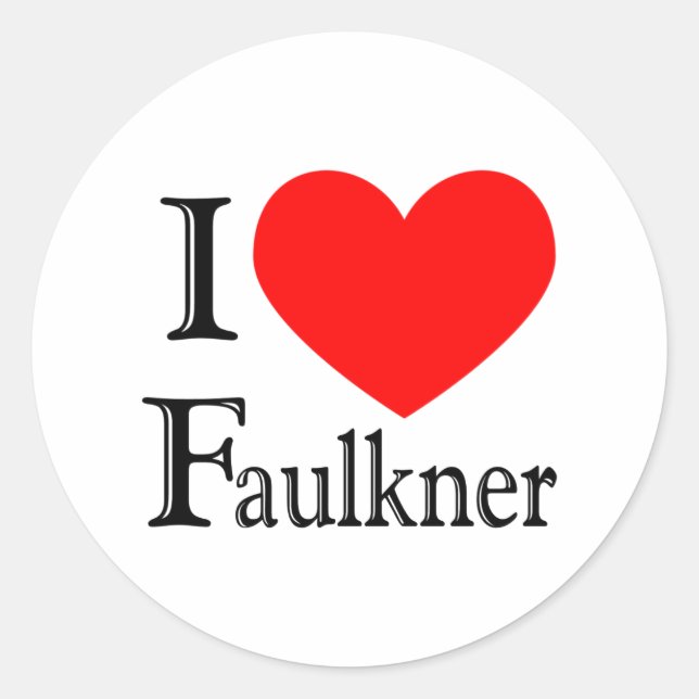 Faulkner Runt Klistermärke (Framsida)