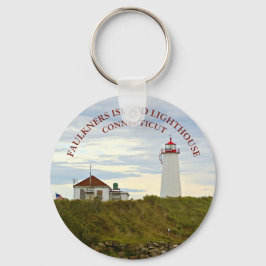 Faulkners Island Lighthouse, Connecticut Keychain Nyckelring