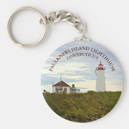 Faulkners Island Lighthouse, Connecticut Keychain Nyckelring