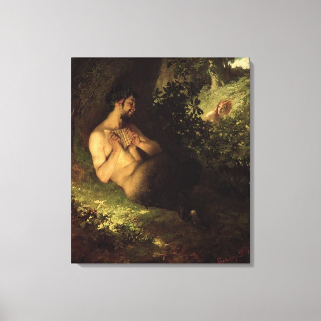 Faun and Nymph, 1868 Canvastryck (Framsida)