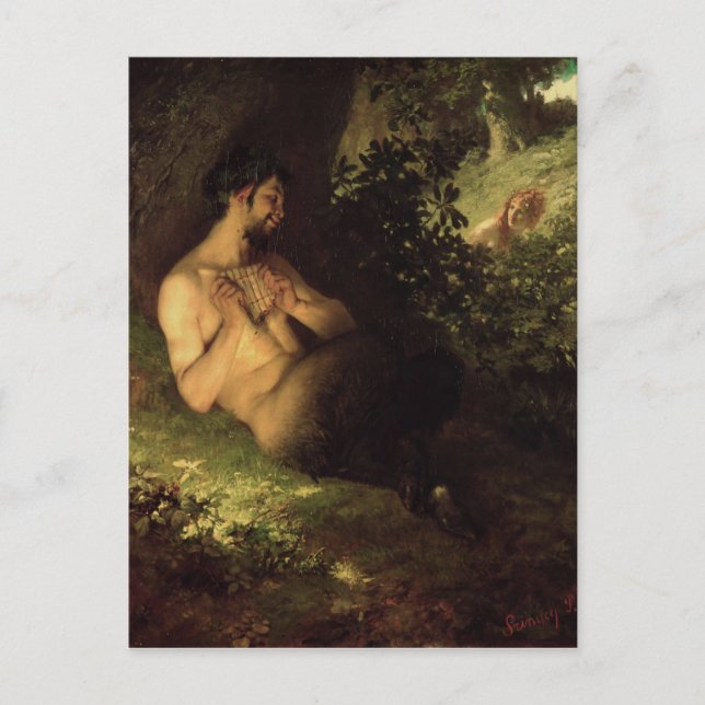 Faun and Nymph, 1868 Vykort (Framsida)