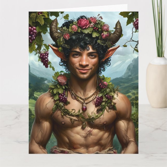 Faun av den frodiga lunden – Grattiskort Kort (Framsida)