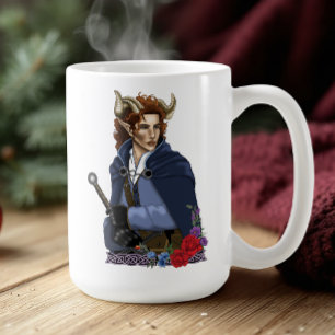 Faun Behornad Fae Fantasy Kaffemugg