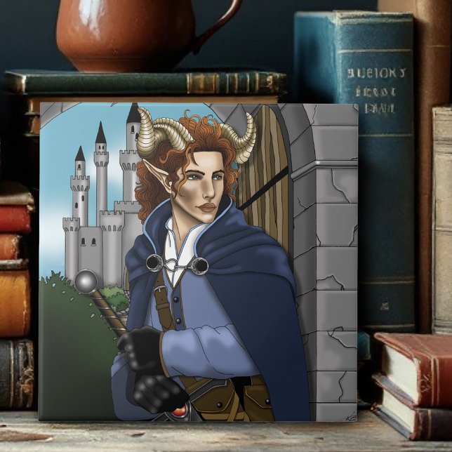 Faun Behornad Fae Fantasy  Kakelplatta (Skapare uppladdad)